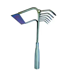 Heavy Duty Mild Steel 2 in 1 Culti-Weeder of 6 Teeth and 8 inch Blade for Weeding and Cultivating Soil