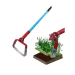 Heavy Duty 6 inch Manual Weeder, Stirrup Hoe with Handle with 4.3 Feet Handle for Agriculture